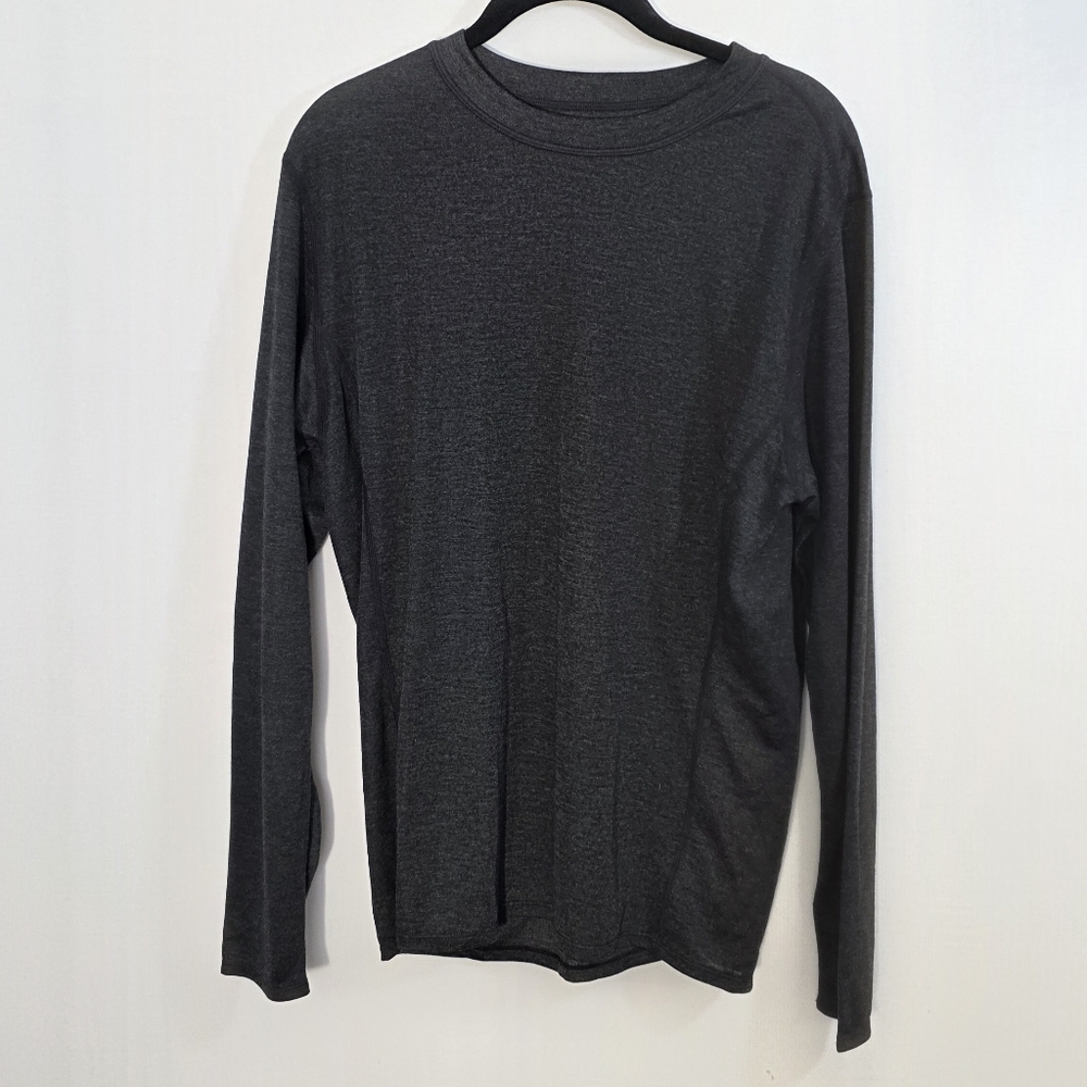Polarmax Grey Crew Neck Long Sleeves Ski Winter Men's Base Layer T-Shirt Size L